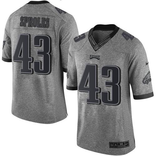 Nike Eagles #43 Darren Sproles Gray Men's Stitched NFL Limited Gridiron Gray Jersey - Click Image to Close